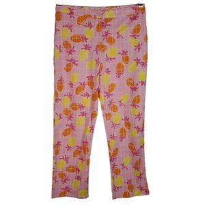 Lilly Pulitzer‎ Fruit Print Crop Pants 6 Lightweight Zip Up Pocket Stretch NWT